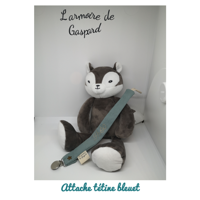 Attache tétine bleuet