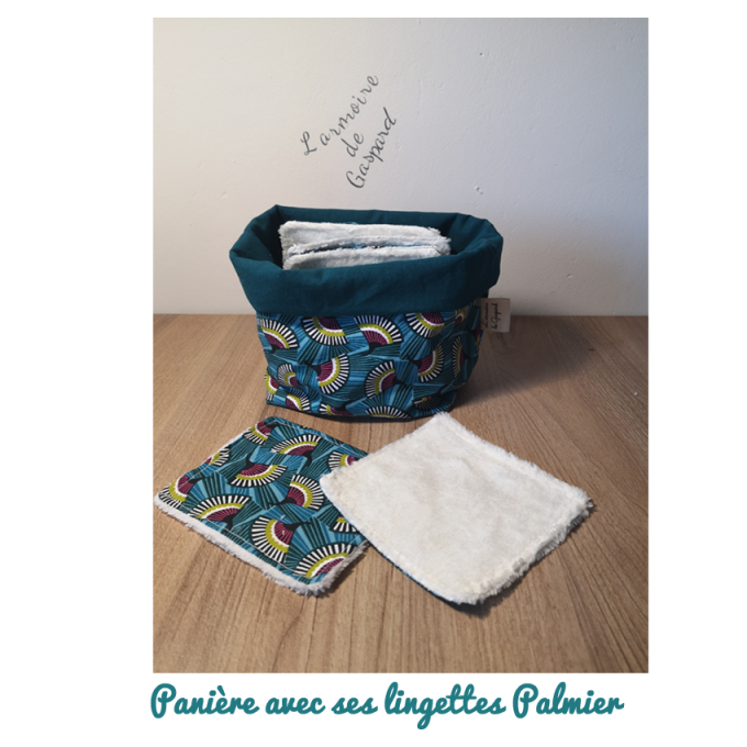 Panière et ses lingettes Palmier