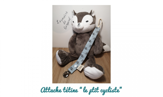 Attache tétine "le ptit cycliste"