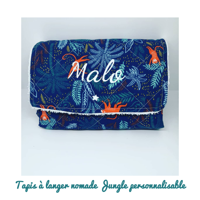 Tapis à langer nomade jungle personnalisable